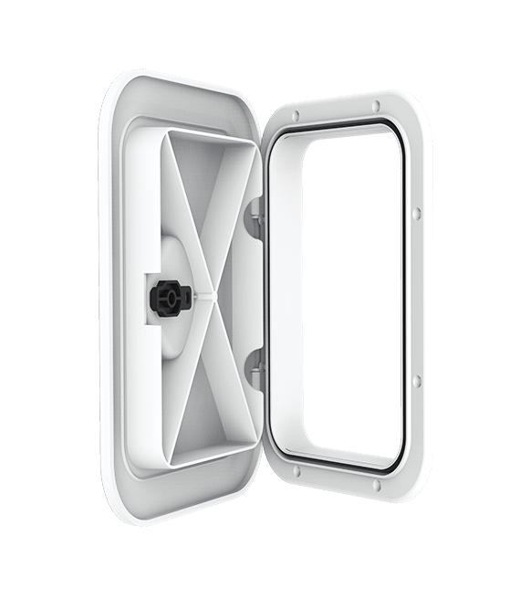 SEAFLO Marine Deck Access Hatch - 24" X 14" White ABS Low Profile Hatch With 180° Lid