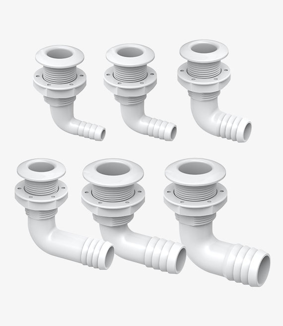 90°Thru Hull Fittings 02（Plastic）